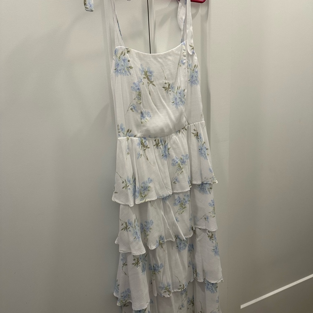 Altar'd State Cream Ruffled Tiered Sundress